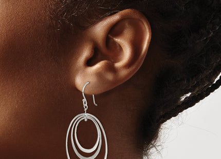 Sterling silver oval drop earrings, another view