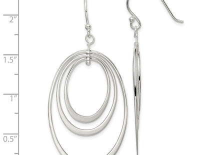 Sterling silver oval drop earrings, further view