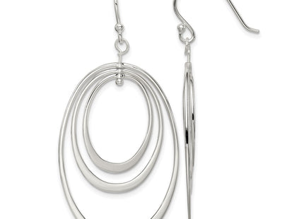 Sterling silver oval drop earrings
