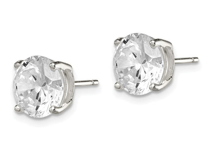 Sterling silver cubic zirconia stud earrings, alternate view