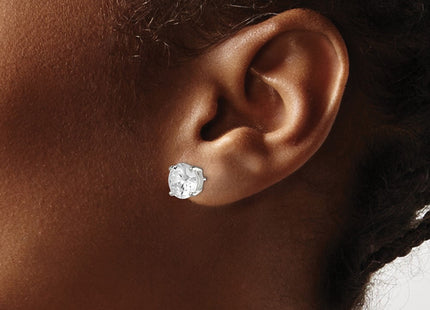 Sterling silver cubic zirconia stud earrings, another view