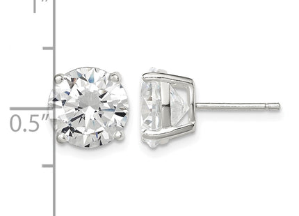 Sterling silver cubic zirconia stud earrings, further view