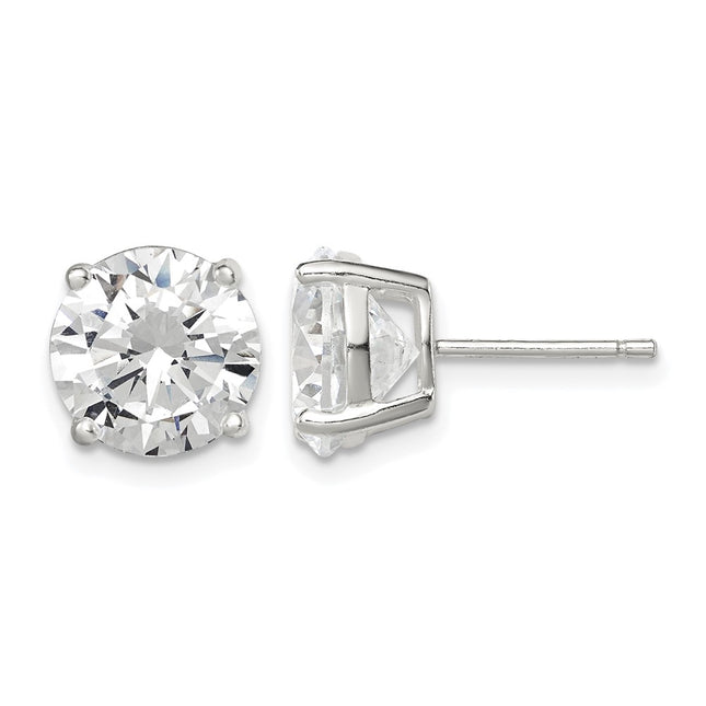 Sterling silver cubic zirconia stud earrings