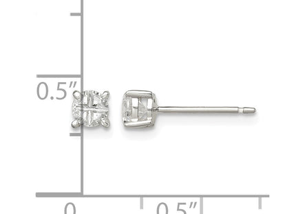 Sterling silver cubic zirconia cross stud earrings, further view