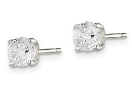 Sterling silver cubic zirconia cross stud earrings, alternate view
