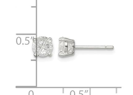 Sterling silver cubic zirconia cross stud earrings, further view