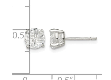 Sterling silver cubic zirconia cross stud earrings, further view