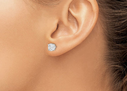 Sterling silver cubic zirconia cross stud earrings, another view