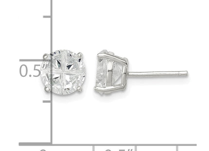 Sterling silver cubic zirconia cross stud earrings, further view
