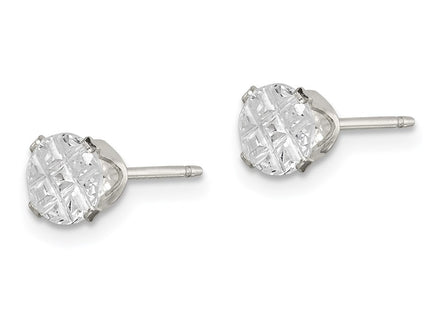 Sterling silver cubic zirconia stud earrings, alternate view