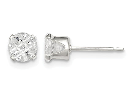 Sterling silver cubic zirconia stud earrings