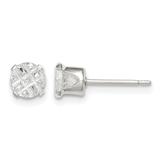 Sterling silver cubic zirconia stud earrings