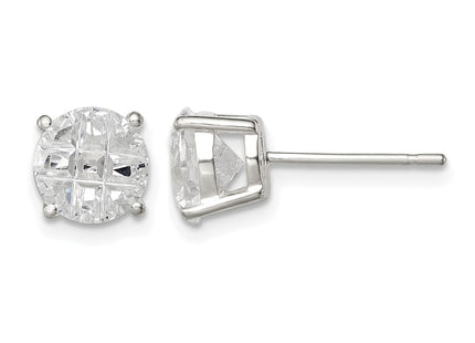 Sterling silver cubic zirconia stud earrings