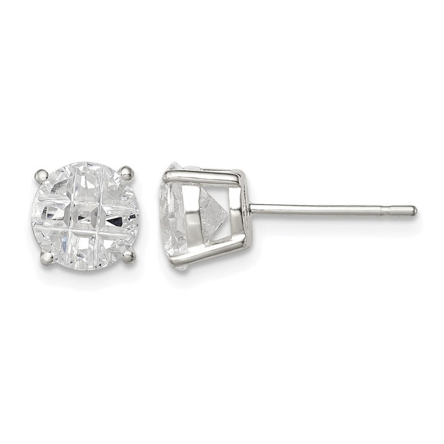 Sterling silver cubic zirconia stud earrings