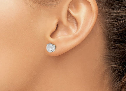 Sterling silver cubic zirconia stud earrings, another view