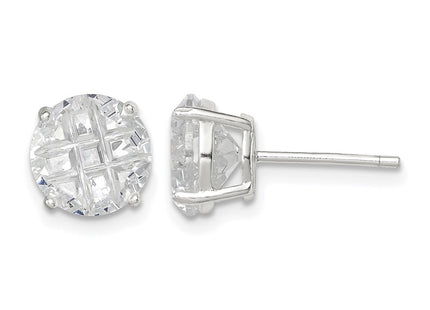 Sterling silver cubic zirconia stud earrings