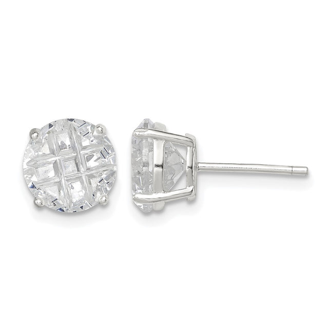 Sterling silver cubic zirconia stud earrings