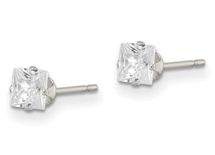 Sterling silver cubic zirconia stud earrings, alternate view