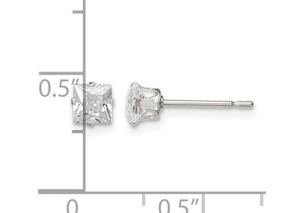 Sterling silver cubic zirconia stud earrings, further view