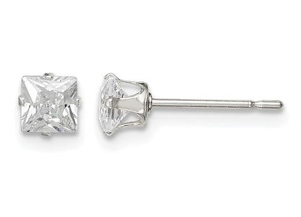 Sterling silver cubic zirconia stud earrings