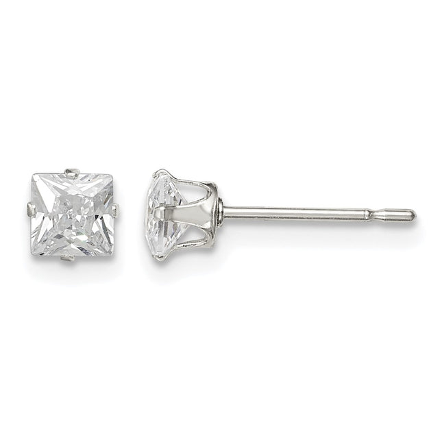 Sterling silver cubic zirconia stud earrings