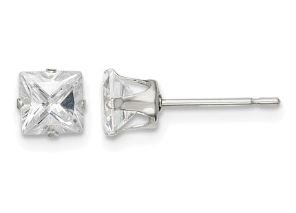 Sterling silver cubic zirconia stud earrings