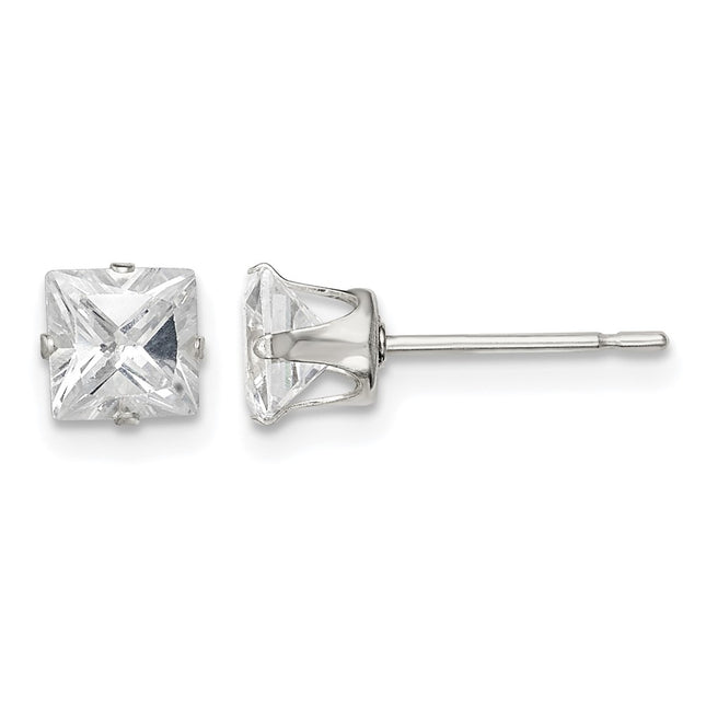 Sterling silver cubic zirconia stud earrings