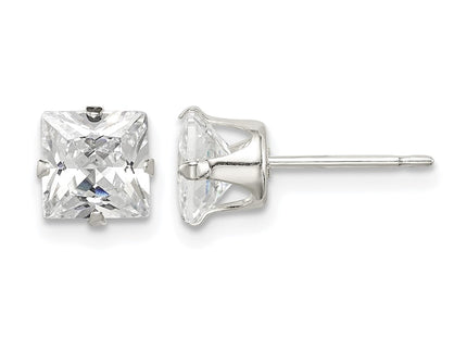 Sterling silver cubic zirconia stud earrings