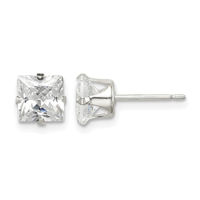 Sterling silver cubic zirconia stud earrings