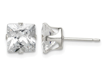 Sterling silver cubic zirconia stud earrings