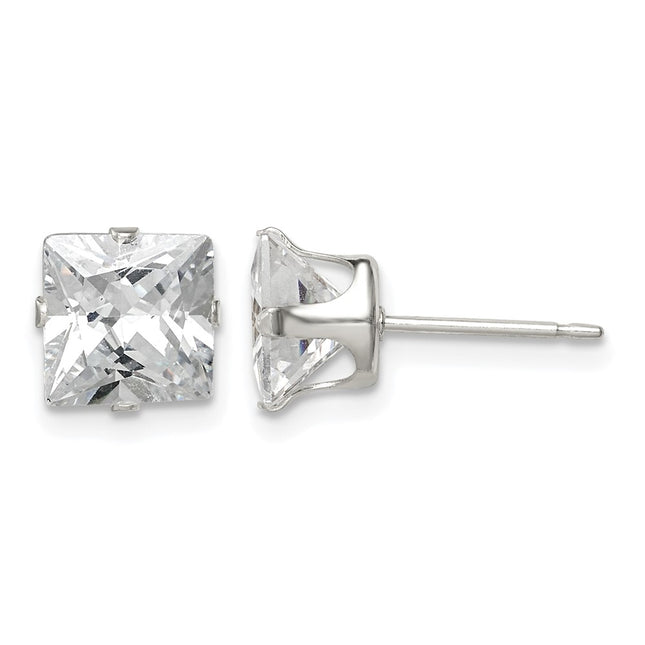 Sterling silver cubic zirconia stud earrings