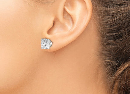 Sterling silver cubic zirconia stud earrings, another view