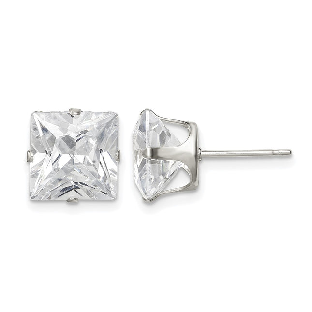 Sterling silver cubic zirconia stud earrings
