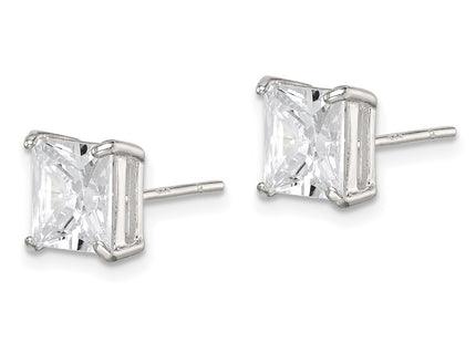 Sterling silver cubic zirconia stud earrings, alternate view