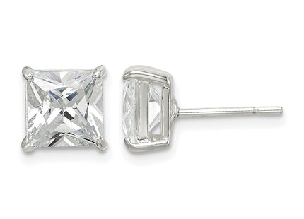 Sterling silver cubic zirconia stud earrings
