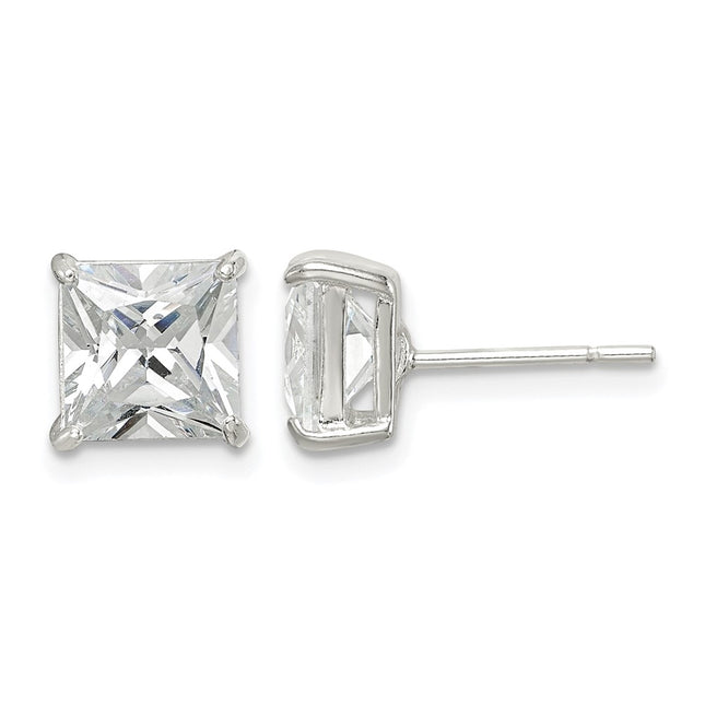 Sterling silver cubic zirconia stud earrings