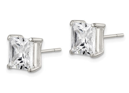Sterling silver cubic zirconia stud earrings, alternate view
