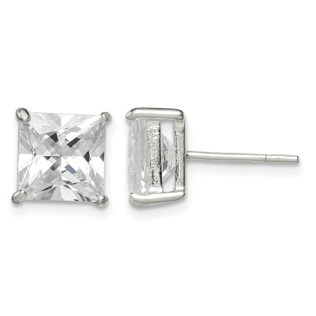 Sterling silver cubic zirconia stud earrings