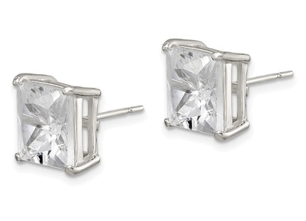Sterling silver cubic zirconia stud earrings, alternate view