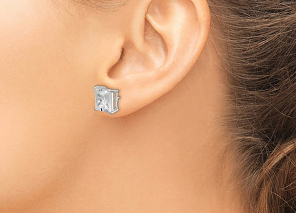 Sterling silver cubic zirconia stud earrings, another view
