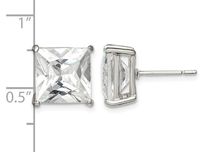 Sterling silver cubic zirconia stud earrings, further view