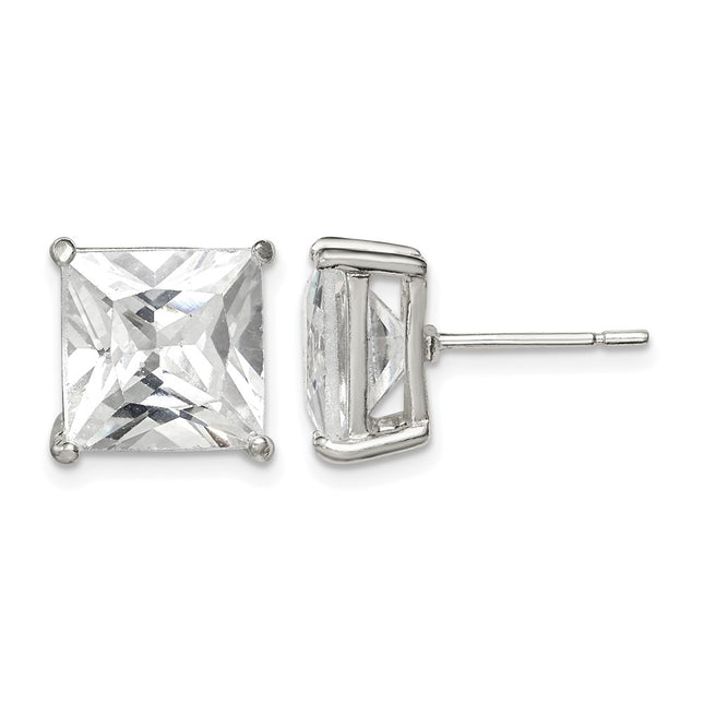 Sterling silver cubic zirconia stud earrings
