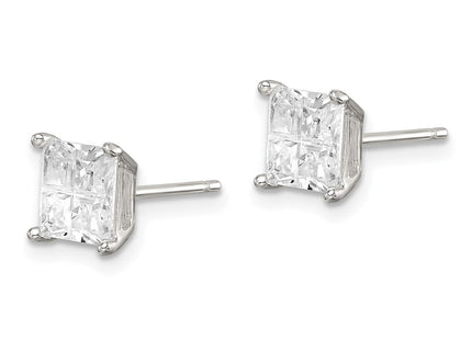 Sterling silver cubic zirconia cross stud earrings, alternate view