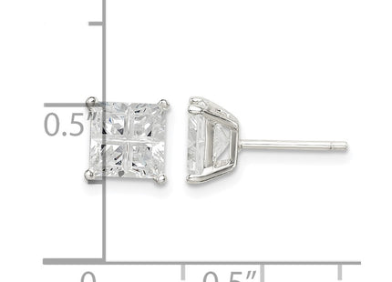 Sterling silver cubic zirconia cross stud earrings, further view