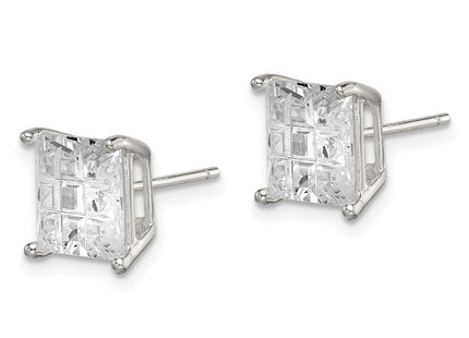 Sterling silver cubic zirconia stud earrings, alternate view