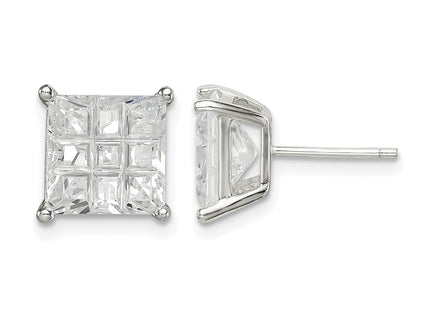 Sterling silver cubic zirconia stud earrings