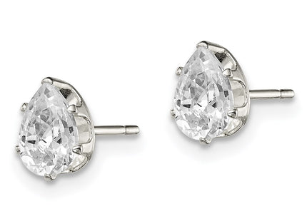 Sterling silver cubic zirconia stud earrings, alternate view