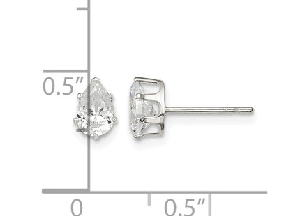 Sterling silver cubic zirconia stud earrings, further view