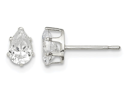 Sterling silver cubic zirconia stud earrings