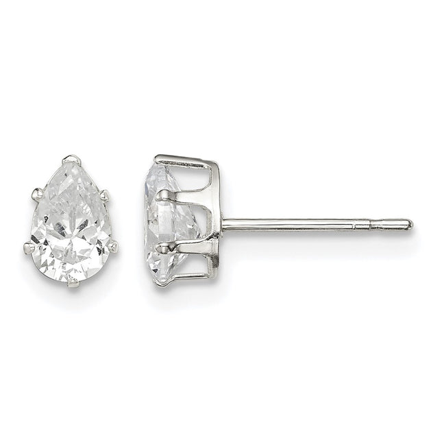Sterling silver cubic zirconia stud earrings